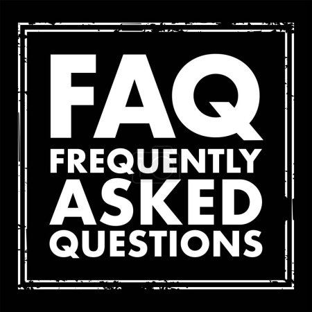Illustration for FAQ - Frequently Asked Questions list is often used in articles, websites, email lists, and online forums, acronym text stamp - Royalty Free Image