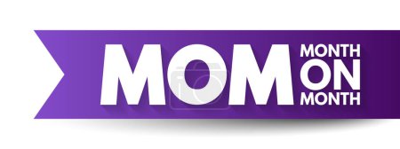 Illustration for MOM Month On Month - comparing data from one month to the previous month, acronym text concept background - Royalty Free Image