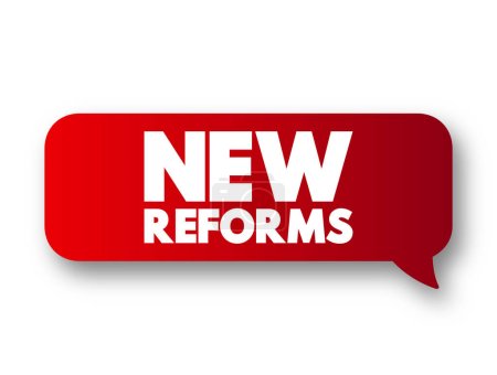 Ilustración de Nuevas reformas burbuja de mensajes de texto, fondo de concepto - Imagen libre de derechos