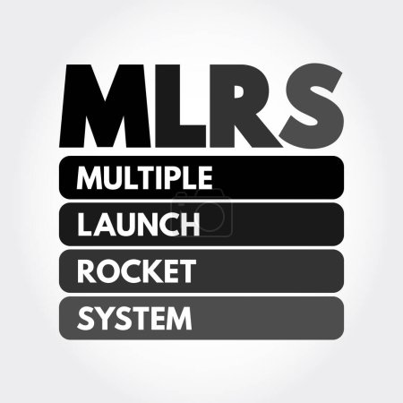 Illustration for MLRS - Multiple Launch Rocket System is an American armored, self-propelled, multiple rocket launcher, acronym concept background - Royalty Free Image