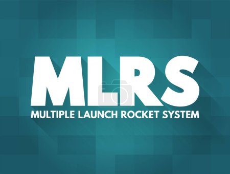 Illustration for MLRS - Multiple Launch Rocket System is an American armored, self-propelled, multiple rocket launcher, acronym concept background - Royalty Free Image