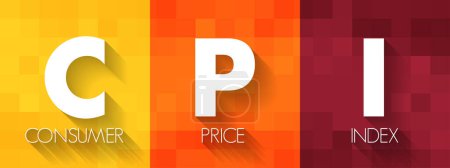Illustration for CPI Consumer Price Index - measures the average change in prices over time that consumers pay for a basket of goods and services, acronym text concept for presentations and reports - Royalty Free Image
