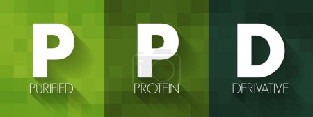Ilustración de PPD Purified Protein Derivative - prueba que se usa para detectar si usted tiene una infección de tuberculosis, fondo del concepto de texto acrónimo - Imagen libre de derechos