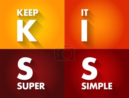 Illustration for KISS - Keep It Super Simple acronym, business concept background - Royalty Free Image