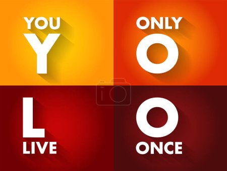 YOLO - You Only Live Once acronym, concept background