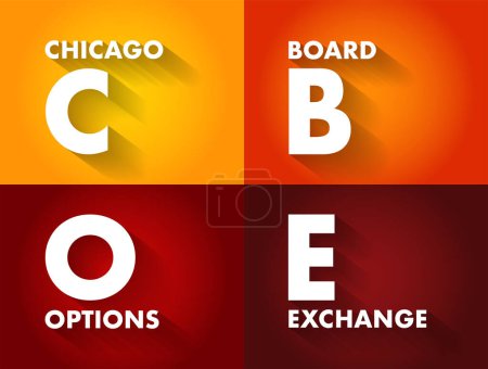 Illustration for CBOE - Chicago Board Options Exchange acronym, business concept background - Royalty Free Image