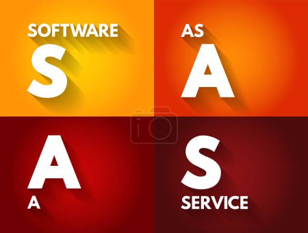 Ilustración de SAAS - Software as a service is a software licensing and delivery model, acronym text concept background - Imagen libre de derechos