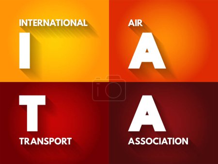 Illustration for IATA - International Air Transport Association acronym, concept background - Royalty Free Image