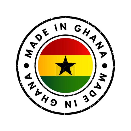 Illustration for Made in Ghana text emblem stamp, concept background - Royalty Free Image