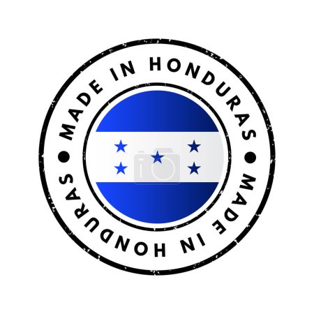 Téléchargez les illustrations : Made in Honduras text emblem stamp, concept background - en licence libre de droit
