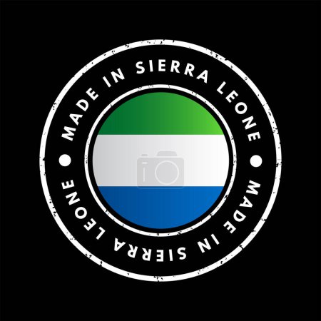 Ilustración de Insignia de emblema de texto hecho en Sierra Leona, fondo conceptual - Imagen libre de derechos