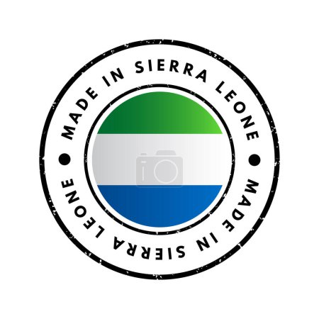 Illustration for Made in Sierra Leone text emblem badge, concept background - Royalty Free Image
