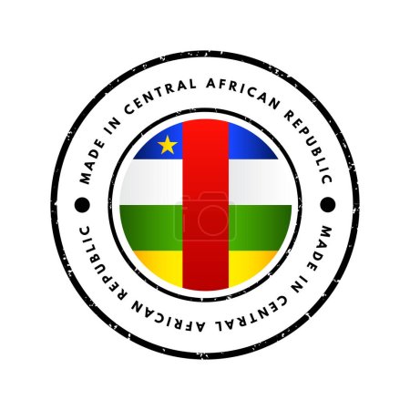 Ilustración de Hecho en República Centroafricana emblema de texto insignia, fondo concepto - Imagen libre de derechos