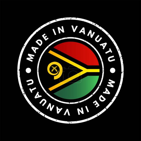 Illustration for Made in Vanuatu text emblem stamp, concept background - Royalty Free Image