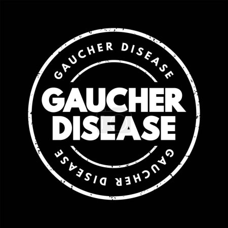 Ilustración de Enfermedad de Gaucher: trastorno genético poco frecuente transmitido de padres a hijos, sello de concepto de texto - Imagen libre de derechos