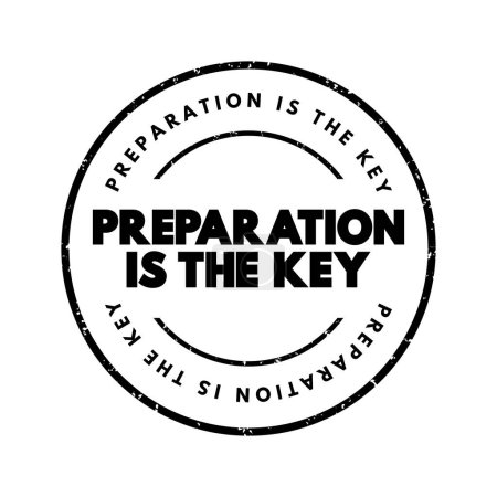 Illustration for Preparation Is The Key text stamp, concept background - Royalty Free Image