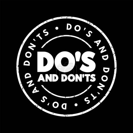 Illustration for Do's And Don'ts text stamp, concept background - Royalty Free Image