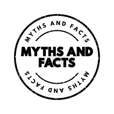 Illustration for Myths And Facts text stamp, concept background - Royalty Free Image