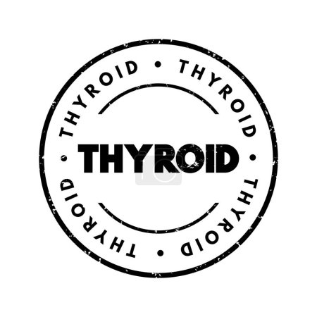 Téléchargez les illustrations : Timbre texte thyroïdien, fond de concept - en licence libre de droit