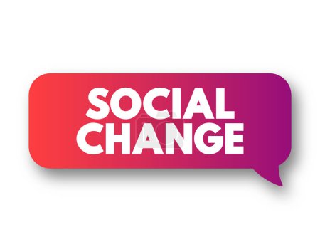 Illustration for Social change involves alteration of the social order of a society, text concept message bubble - Royalty Free Image