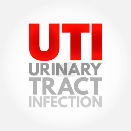 Ilustración de La infección del tracto urinario es una infección en cualquier parte del sistema urinario: riñones, uréteres, vejiga y uretra, acrónimo de concepto de texto para presentaciones e informes. - Imagen libre de derechos