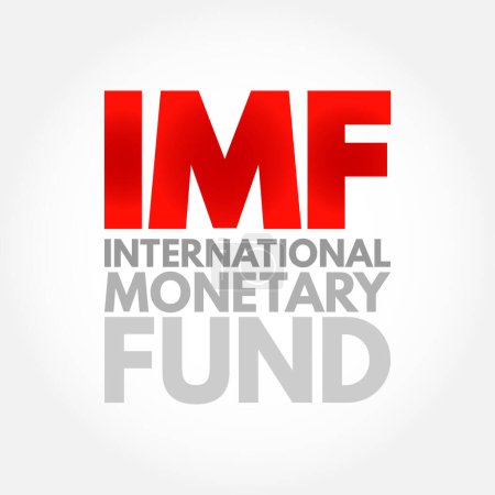 Ilustración de FMI - acrónimo del Fondo Monetario Internacional, trasfondo del concepto empresarial - Imagen libre de derechos