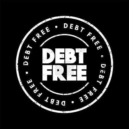 Illustration for Debt Free text stamp, business concept background - Royalty Free Image