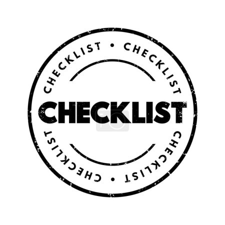 Illustration for Checklist text stamp, concept background - Royalty Free Image