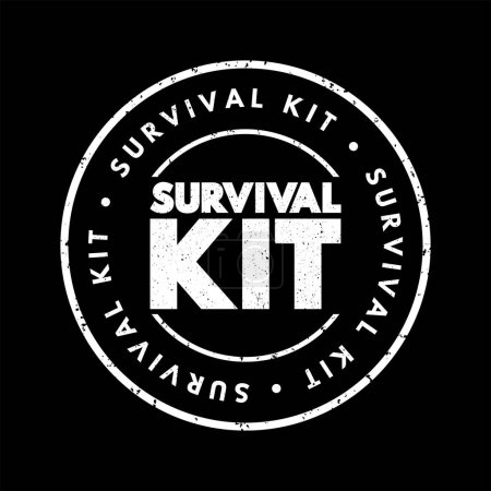 Illustration for Survival Kit text stamp, concept background - Royalty Free Image