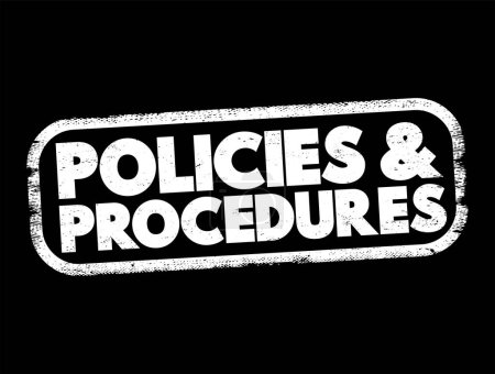Illustration for Policies And Procedures text stamp, concept background - Royalty Free Image
