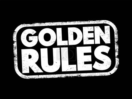 Illustration for Golden Rules text stamp, concept background - Royalty Free Image