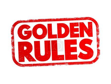 Illustration for Golden Rules text stamp, concept background - Royalty Free Image