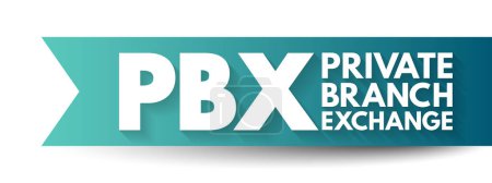 Ilustración de PBX Private Branch eXchange - término para un sistema telefónico o una red intertelefónica, acrónimo de fondo concepto de texto - Imagen libre de derechos