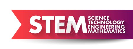 STEM Science, Technology, Engineering, Mathematics - broad term used to group together these academic discipline, acronym text concept background