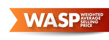 Téléchargez les illustrations : WASP - Acronyme de prix de vente moyen pondéré, contexte du concept d'entreprise - en licence libre de droit