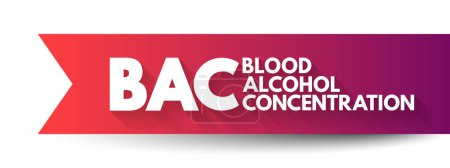 Ilustración de Concentración de alcohol en sangre BAC - medida del alcohol en la sangre como porcentaje, acrónimo de fondo de concepto de texto - Imagen libre de derechos
