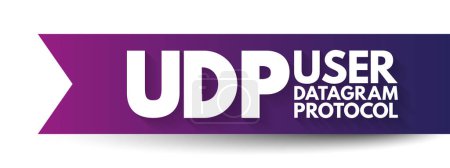 Téléchargez les illustrations : UDP - User Datagram Protocol est l'un des membres principaux de la suite de protocole Internet, fond de concept de texte d'acronyme - en licence libre de droit