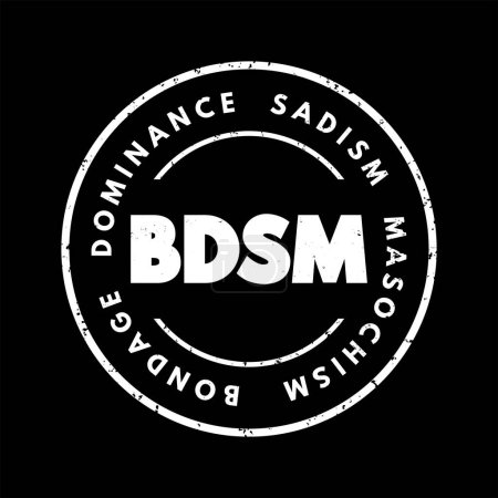 Illustration for BDSM - Bondage, Dominance, Sadism, Masochism acronym text stamp, concept background - Royalty Free Image