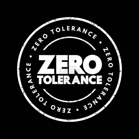 Ilustración de Sello de texto de tolerancia cero, fondo conceptual - Imagen libre de derechos
