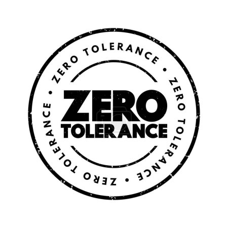 Illustration for Zero Tolerance text stamp, concept background - Royalty Free Image