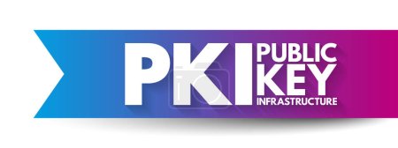 Illustration for PKI - Public Key Infrastructure is a set of roles, policies, hardware, software and procedures needed for digital certificates and manage public-key encryption, acronym concept background - Royalty Free Image