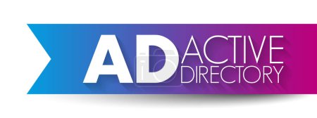 AD - Active Directory is a database and set of services that connect users with the network resources they need to get their work done, acronym concept background