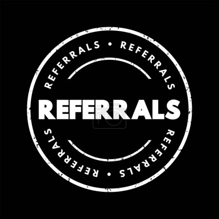 Illustration for Referrals text stamp, concept background - Royalty Free Image