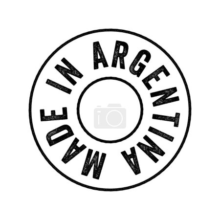 Téléchargez les illustrations : Made in Argentina text emblem stamp, concept background - en licence libre de droit