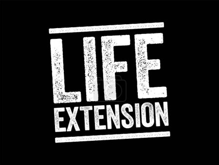 Téléchargez les illustrations : Concept de timbre texte Life Extension pour présentations et rapports - en licence libre de droit
