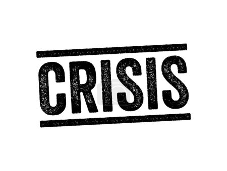 Ilustración de Crisis - un tiempo de intensa dificultad o peligro, fondo de concepto de sello de texto - Imagen libre de derechos