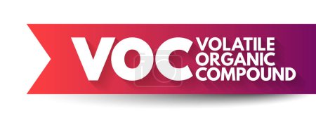 Ilustración de VOC - Volatile Organic Compound are organic chemicals that have a high vapour pressure at room temperature, acronym concept background - Imagen libre de derechos