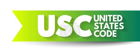 Ilustración de USC - Código de los Estados Unidos es la codificación por materias de las leyes generales y permanentes de los Estados Unidos, acrónimo de fondo concepto de texto - Imagen libre de derechos