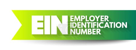 Ilustración de EIN - Número de identificación del empleador se utiliza para identificar una entidad comercial, fondo de concepto de texto acrónimo - Imagen libre de derechos