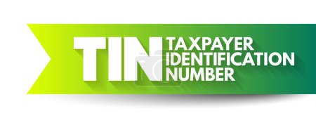 Ilustración de TIN - Número de Identificación del Contribuyente es un número de identificación utilizado por el Servicio de Rentas Internas en la administración de leyes tributarias, acrónimo de fondo conceptual - Imagen libre de derechos